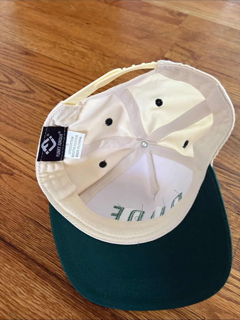 Baby 'Dude' Embroidered Two-Tone Hat - Green & Cream Size S